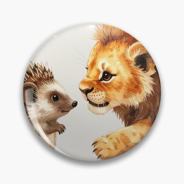 Item preview, Courage meets gentleness, hedgehog and lion designed and sold by LiskoDesign.