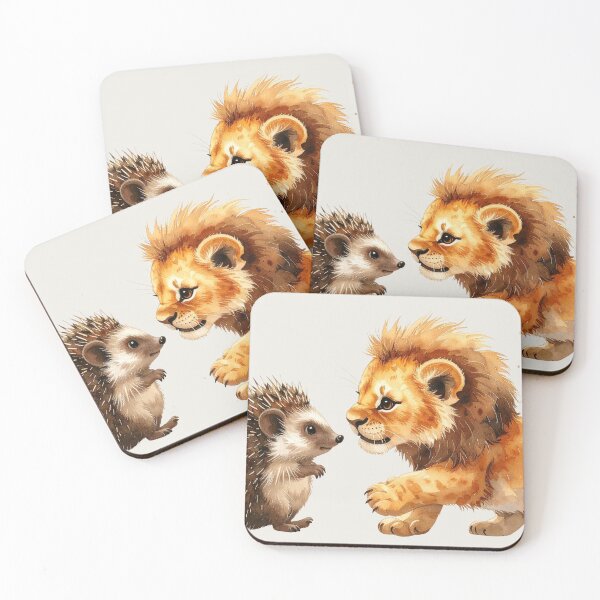 Item preview, Courage meets gentleness, hedgehog and lion designed and sold by LiskoDesign.