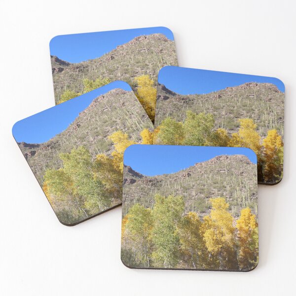 Item preview, Árboles amarillos de otoño Cactus saguaro designed and sold by simonjayphotos.