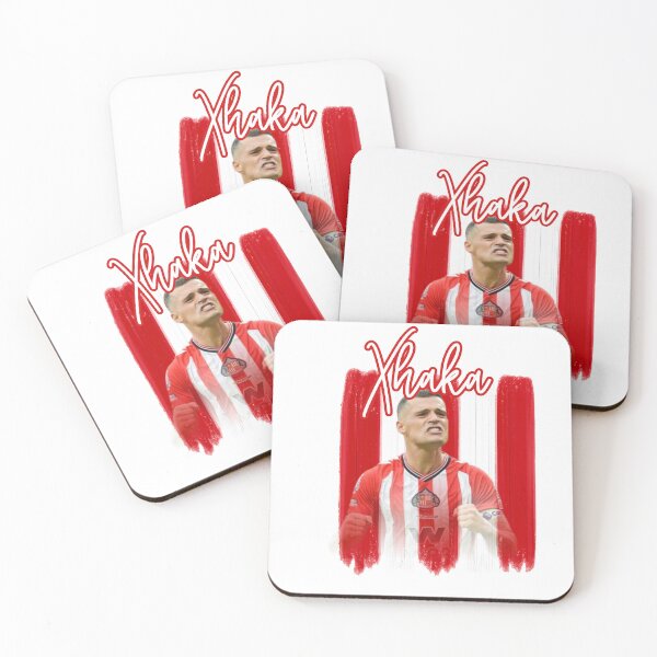 Item preview, Xhaka Sunderland Fan Art | Red & White Brush Stroke Football Design designed and sold by Pokah79.