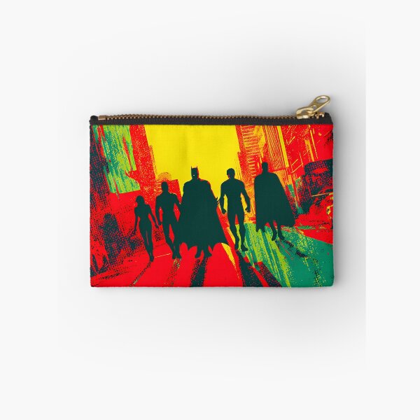 Item preview, Justice League Retro Poster Art - DC Heroes Psychedelic Sunset Silhouette designed and sold by LoomisDreams.