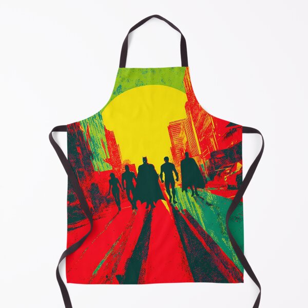 Item preview, Justice League Retro Poster Art - DC Heroes Psychedelic Sunset Silhouette designed and sold by LoomisDreams.
