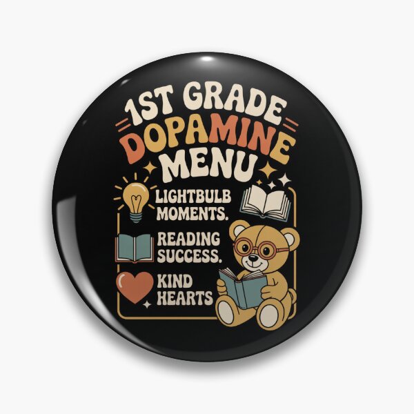 Item preview, 1st Grade Dopamine Menu First Grade Reading Teacher Retro designed and sold by ViralVector.
