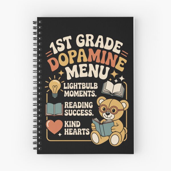 Item preview, 1st Grade Dopamine Menu First Grade Reading Teacher Retro designed and sold by ViralVector.