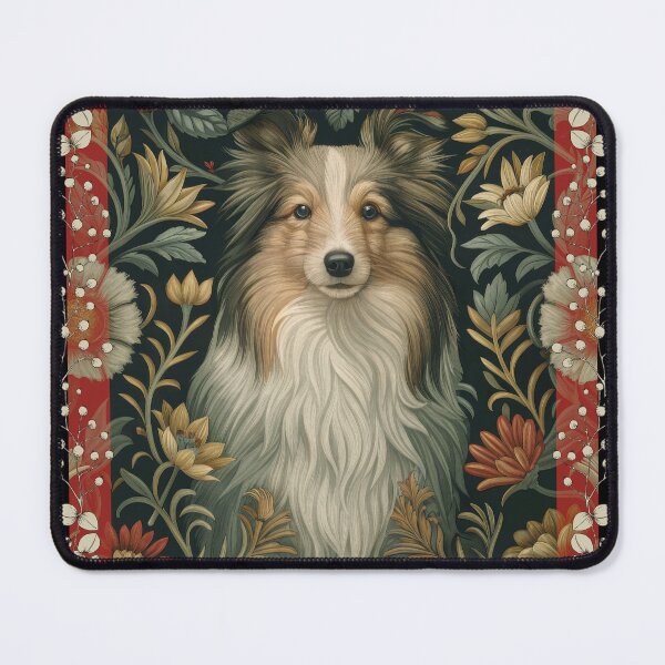 Item preview, Shetland Sheepdog Sheltie Vintage Floral designed and sold by AntiqueImages.
