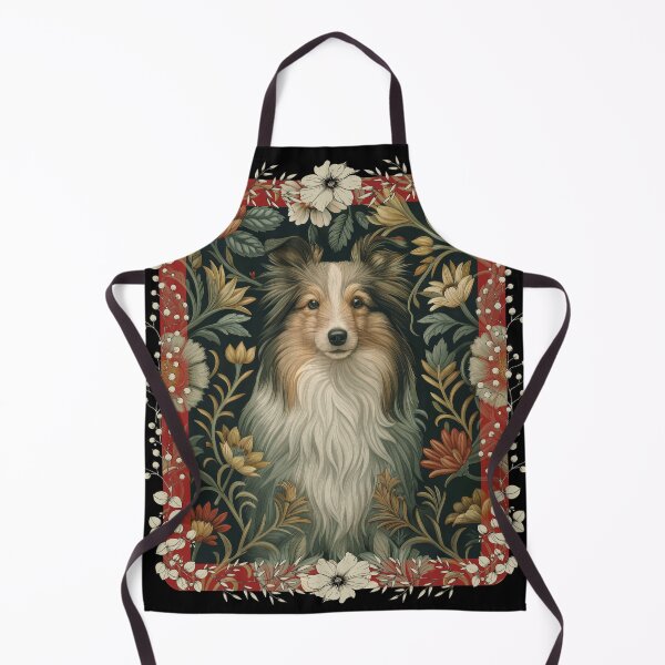 Item preview, Shetland Sheepdog Sheltie Vintage Floral designed and sold by AntiqueImages.