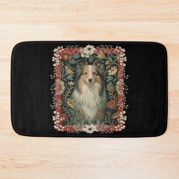 Item preview, Shetland Sheepdog Sheltie Vintage Floral designed and sold by AntiqueImages.