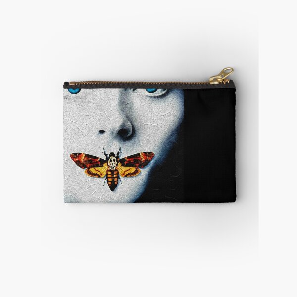 Item preview, Moth Over Mouth Blue Eyes Art | Skull Back Insect Horror Painting | Minimalist Psychological Thriller Poster designed and sold by Art's Diner.
