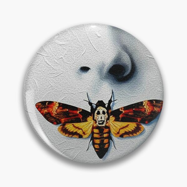Item preview, Moth Over Mouth Blue Eyes Art | Skull Back Insect Horror Painting | Minimalist Psychological Thriller Poster designed and sold by Art's Diner.