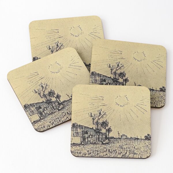 Item preview, Vincent Van Gogh - Field With Houses Under A Sky With Sun Disk designed and sold by st1art.