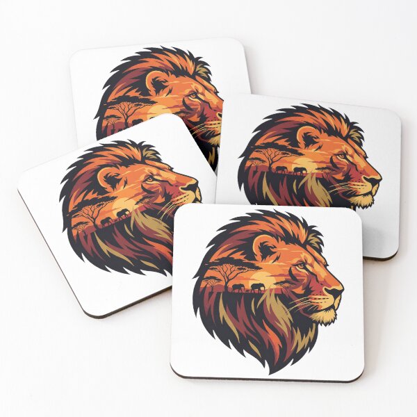 Item preview, African Lion Sunset Silhouette - Savanna Double Exposure designed and sold by Everyday Epics.