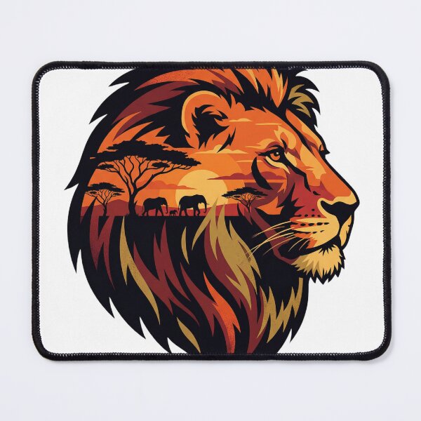 Item preview, African Lion Sunset Silhouette - Savanna Double Exposure designed and sold by Everyday Epics.