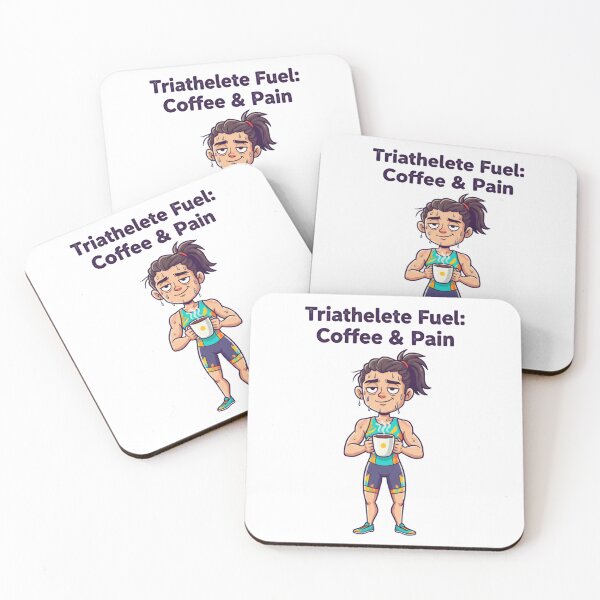 Item preview, Triathlete Fuel Coffee and Pain Funny Sports Illustration designed and sold by LaurannaDesign.