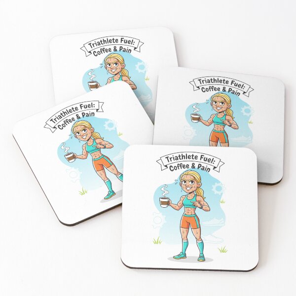Item preview, Triathlete Fuel Coffee and Pain Funny Sports Illustration designed and sold by LaurannaDesign.