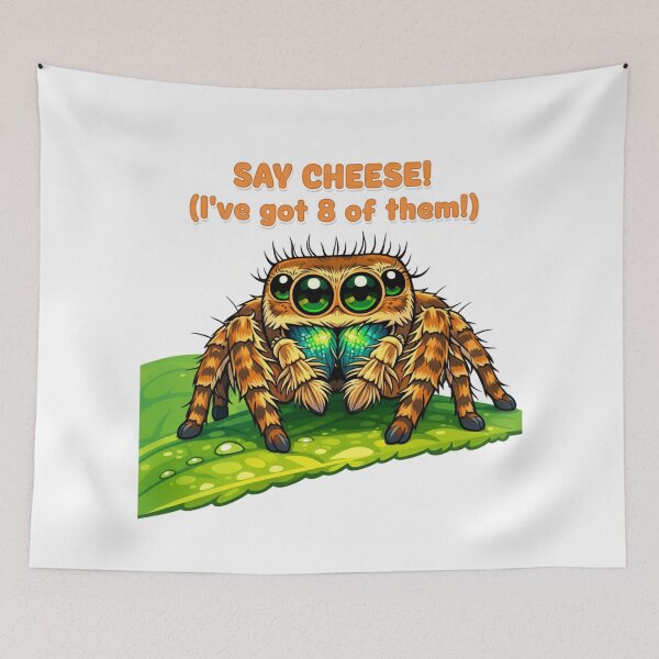 Item preview, Cute Jumping Spider Say Cheese Pun Illustration designed and sold by Dariusz.K.
