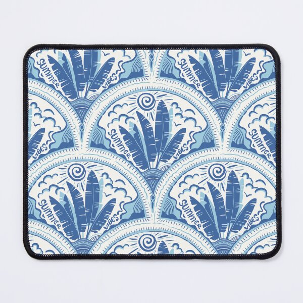 Item preview, Summer vibes blue hand drawn seamless pattern, banana leaf pattern, textile and clothing pattern, print designed and sold by NatalkaP.