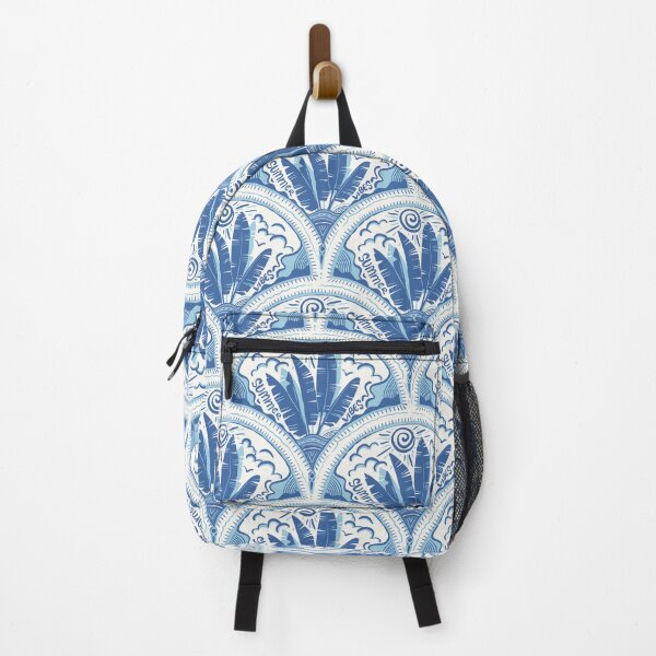 Item preview, Summer vibes blue hand drawn seamless pattern, banana leaf pattern, textile and clothing pattern, print designed and sold by NatalkaP.