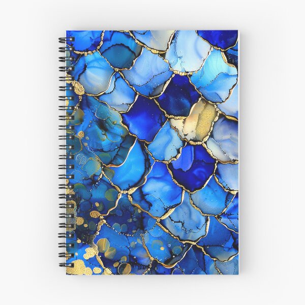 Item preview, Blue And Golden Alcohol Ink Marbled Art Abstract  designed and sold by DEC02.
