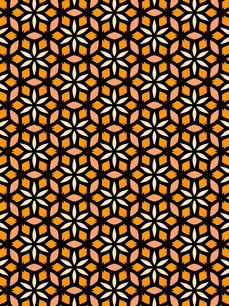 Aperçu 5 sur 5. Robe trapèze avec l'œuvre Sunset Bloom Lattice - Elegant Geometric Floral Mosaic Pattern créée et vendue par Rucku.