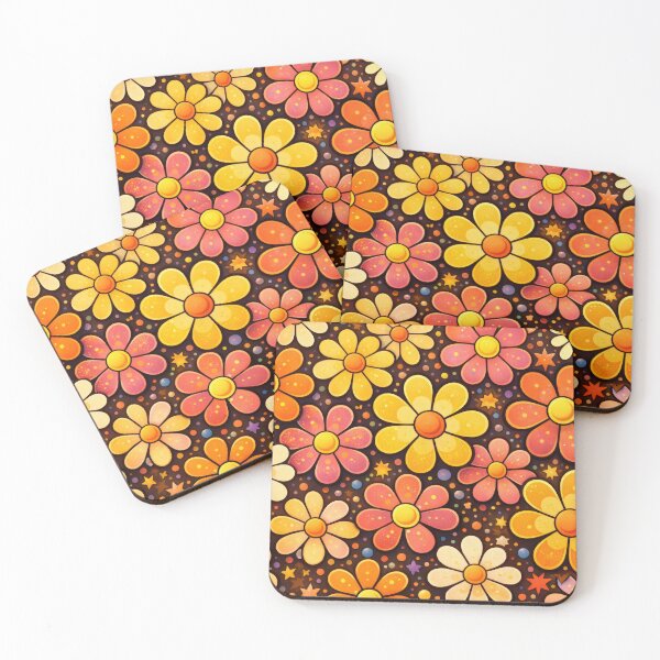 Item preview, Retro Bloom Floral Cosmic Groove Pattern designed and sold by ArtComixHaven.