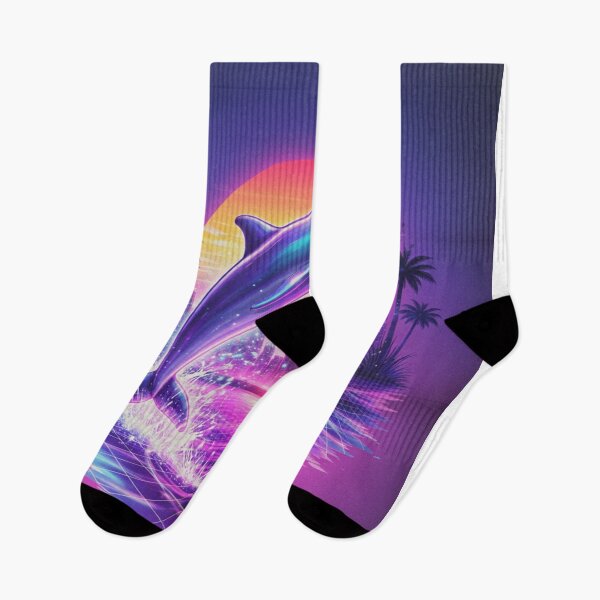 Item preview, Retro Synthwave Dolphin Neon City Aesthetic designed and sold by Dariusz.K.