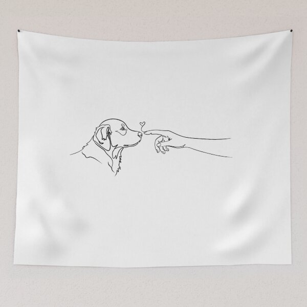 Item preview, Human & Dog Touch – One Line Love Art designed and sold by Sunshine2504.
