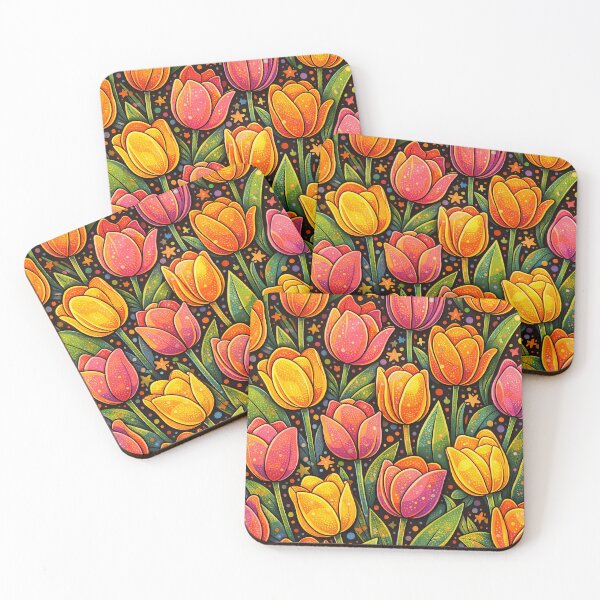 Item preview, Vibrant Retro Tulip Garden Pattern Art designed and sold by ArtComixHaven.