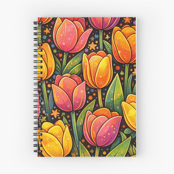 Item preview, Vibrant Retro Tulip Garden Pattern Art designed and sold by ArtComixHaven.