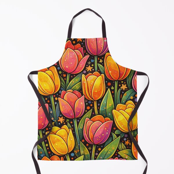 Item preview, Vibrant Retro Tulip Garden Pattern Art designed and sold by ArtComixHaven.