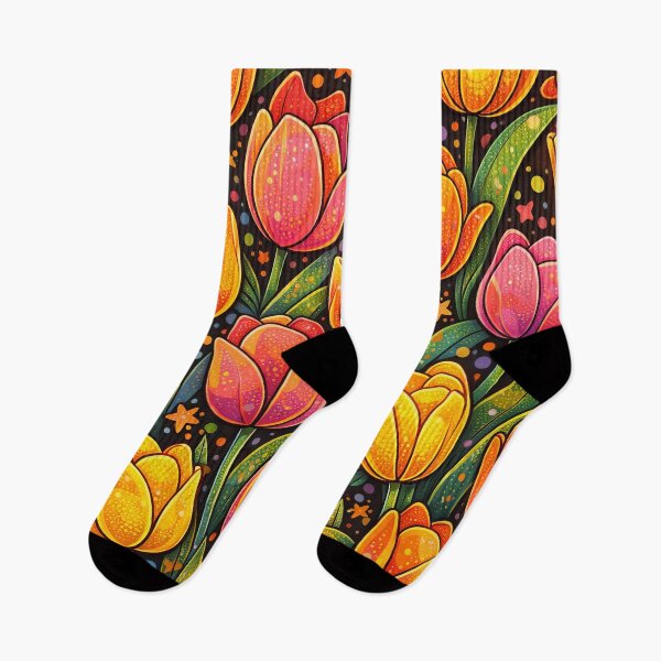 Item preview, Vibrant Retro Tulip Garden Pattern Art designed and sold by ArtComixHaven.