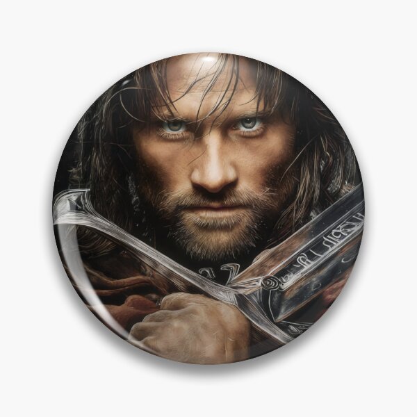 Item preview, Aragorn Lord of the Rings LOTR Viggo Mortensen Strider King Elessar Anduril Ranger of the North Gondor Arwen Fellowship Fan Art Portrait Poster T-Shirt Sticker Gift designed and sold by Senpaiwaves.