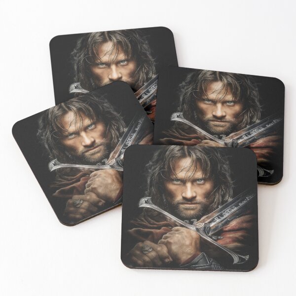 Item preview, Aragorn Lord of the Rings LOTR Viggo Mortensen Strider King Elessar Anduril Ranger of the North Gondor Arwen Fellowship Fan Art Portrait Poster T-Shirt Sticker Gift designed and sold by Senpaiwaves.