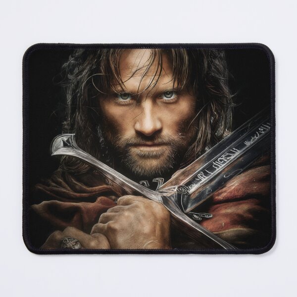 Item preview, Aragorn Lord of the Rings LOTR Viggo Mortensen Strider King Elessar Anduril Ranger of the North Gondor Arwen Fellowship Fan Art Portrait Poster T-Shirt Sticker Gift designed and sold by Senpaiwaves.
