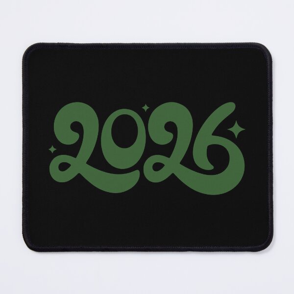 Item preview, 2026 - swirly handmade font with green sparkles / stars designed and sold by YonderAndBeyond.
