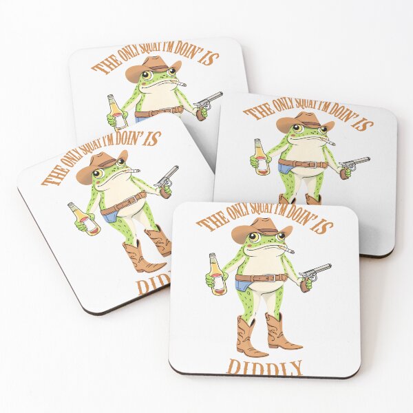 Item preview, The Only Squat I'm Doin' Is Diddly Funny Cowboy Frog  designed and sold by gear-posters.
