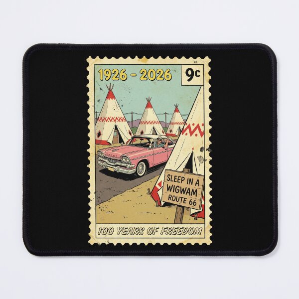 Item preview, Route 66 Centennial Wigwam Village: 100th Anniversary 1926-2026 Pink Retro Car designed and sold by G350.