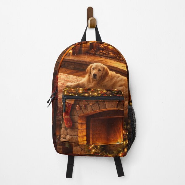 Item preview, Cosy Christmas Fireplace With Tree And Dog designed and sold by ArtComixHaven.