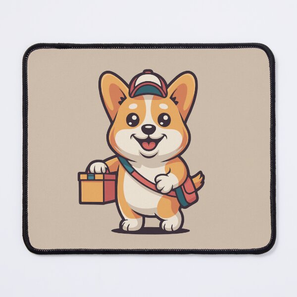 Item preview, Cute Corgi Delivery Mascot – Funny Cartoon Dog Illustration designed and sold by Printips store.