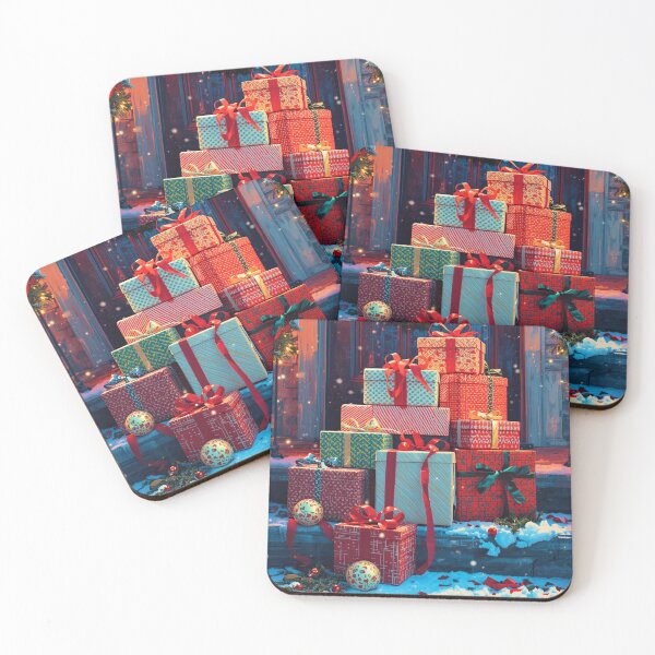 Item preview, Stack of Christmas Gifts in Snow designed and sold by Sugar & Steam Studio.