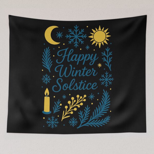 Item preview, Happy Winter Solstice — Cozy Yule Pagan Celebration Art designed and sold by Miagolio.