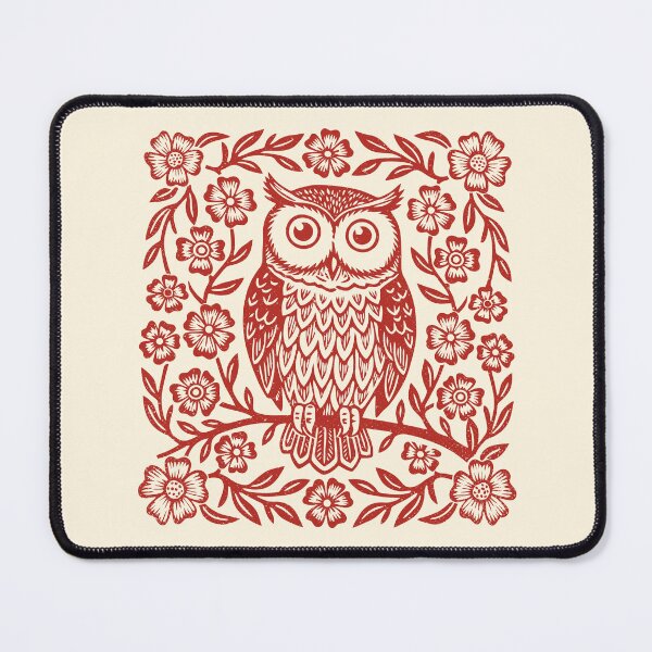 Item preview, Eastern Screech Owl Folk Art Retro Floral designed and sold by Y-Vibes.
