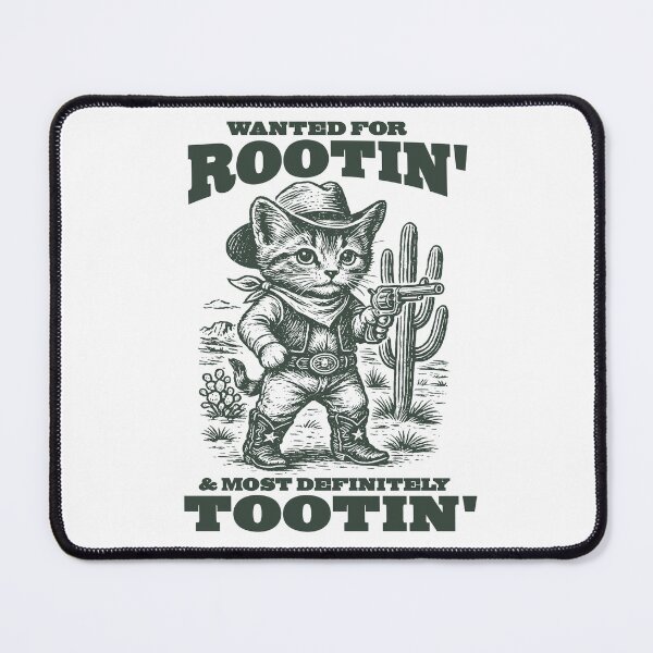 Item preview, Rodeo "Rootin Tootin" Cowboy Cat Vintage Meme designed and sold by CARBONARA LLC..
