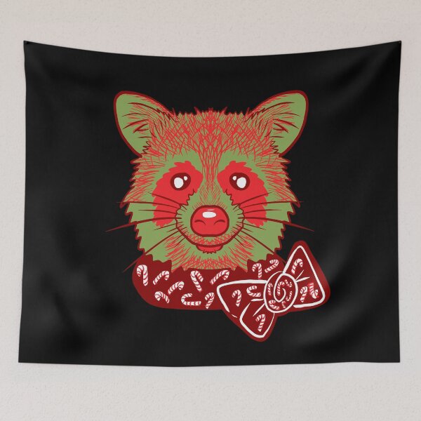 Item preview, Christmas Raccoon With Black Background  designed and sold by missmann.