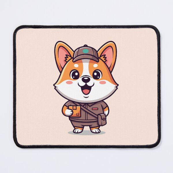 Item preview, Cute Corgi Delivery Mascot – Funny Cartoon Dog Illustration designed and sold by Printips store.