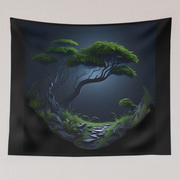 Item preview, a dark tree landscape designed and sold by aledfychan.