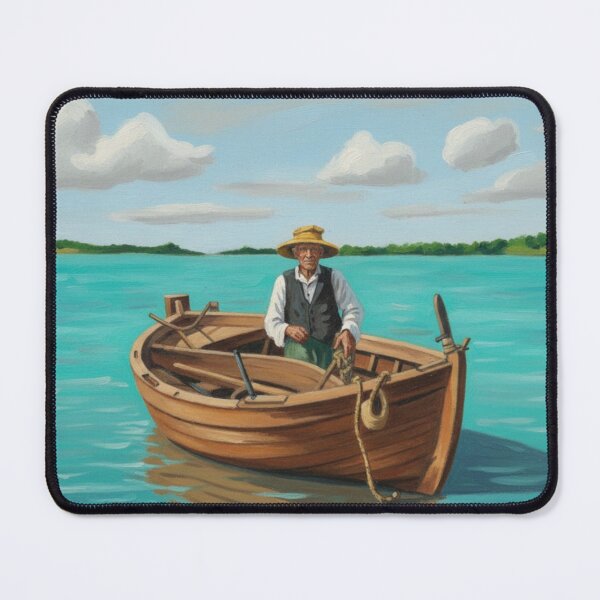 Item preview, Vintage Fisherman & Wooden Boat designed and sold by AnthonyThomas.