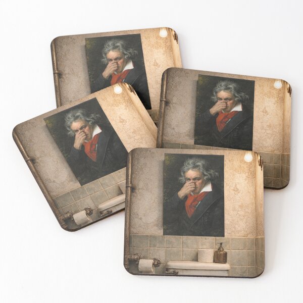 Item preview, Ludwig van Beethoven on the toilet designed and sold by Mad-by-The-O.