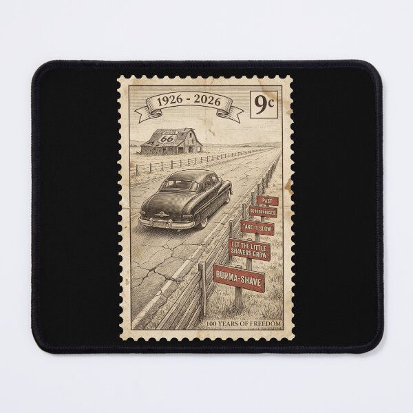 Item preview, Route 66 Centennial Rhyming Signs: 100th Anniversary 1926-2026 Retro Sedan designed and sold by G350.