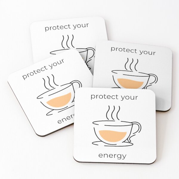 Item preview, Protect Your Energy Warm Tea Cup Minimal Relax Concept designed and sold by SkeletonsDanger.