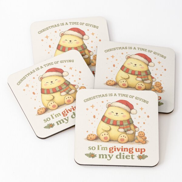 Item preview, Christmas Is a Time of Giving – Giving Up My Diet Cute Teddypear designed and sold by RokaWorld.